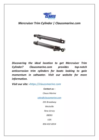 mercruiser trim cylinder claussmarine com