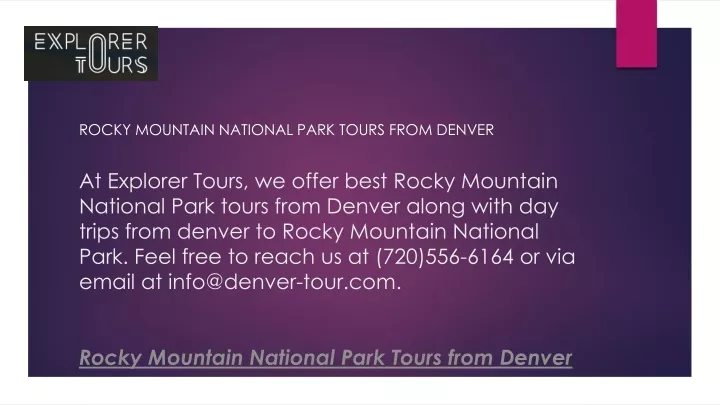rocky mountain national park tours from denver