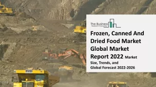 Global Frozen, Canned And Dried Food Market Report 2022-2031: Size, Share, Growt