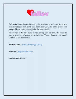 fallov com is the largest whatsapp dating group