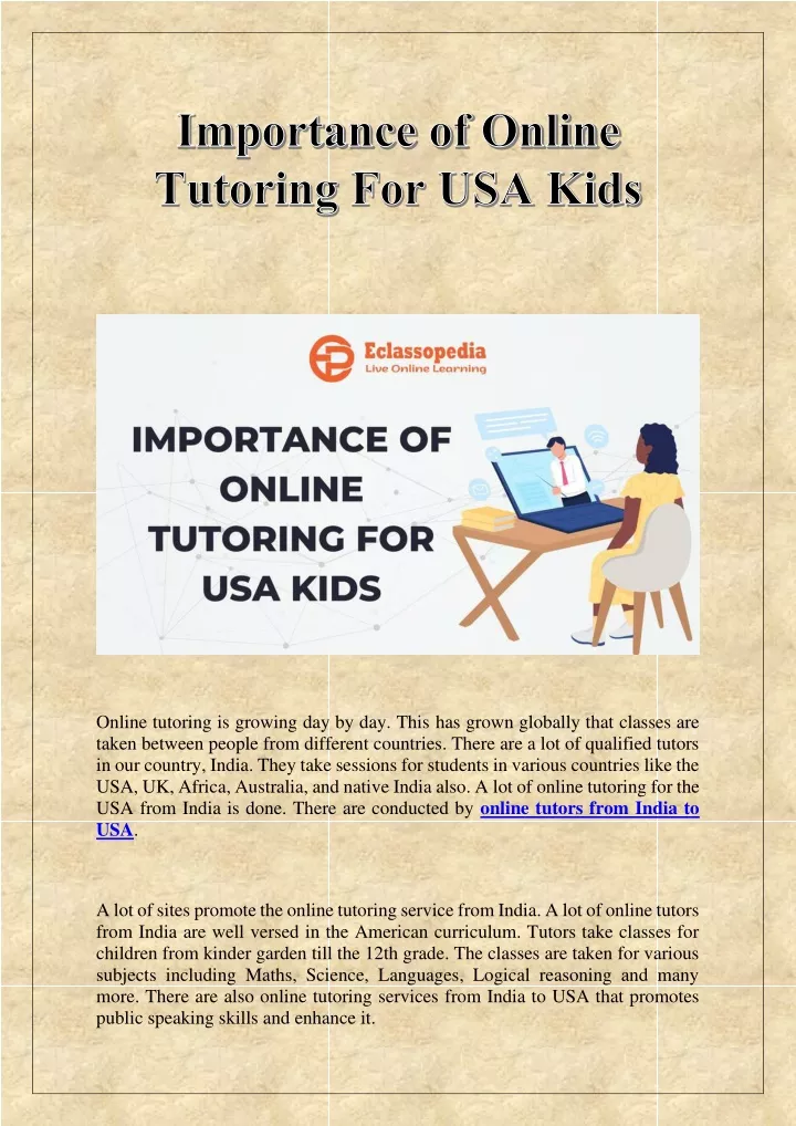online tutoring is growing day by day this