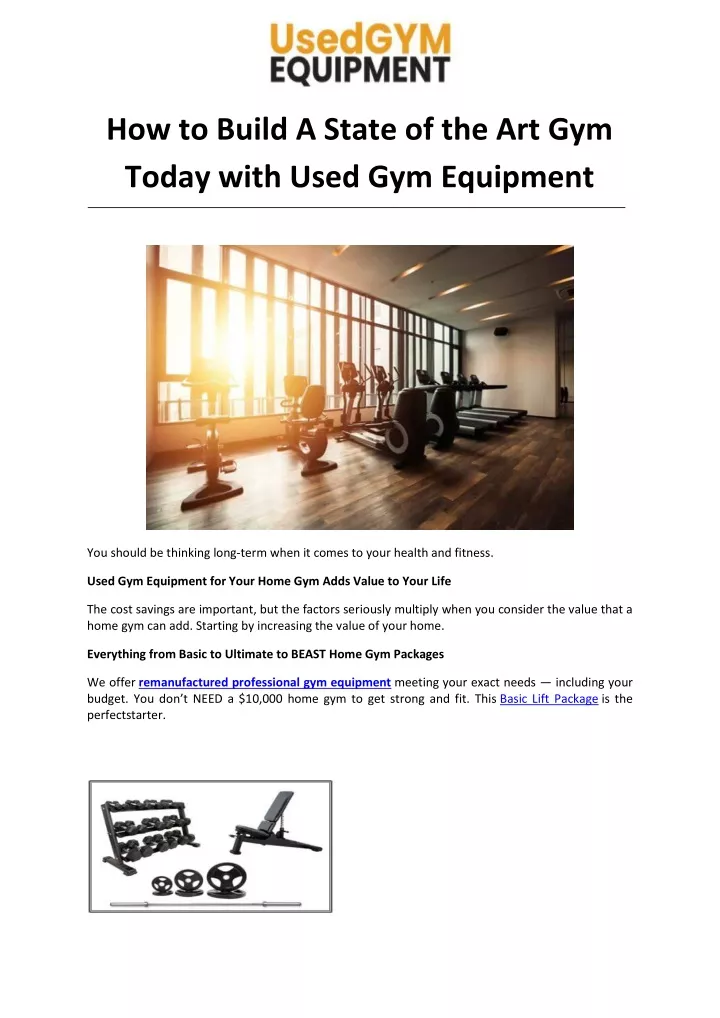 how to build a state of the art gym today with