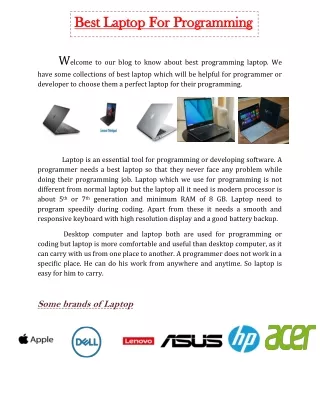 Blog about programming laptop