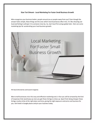 Etan Tzvi Dimant - Local Marketing For Faster Small Business Growth