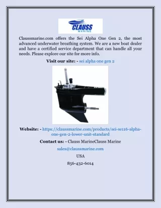 claussmarine com offers the sei alpha