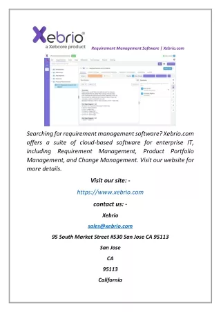 requirement management software xebrio com