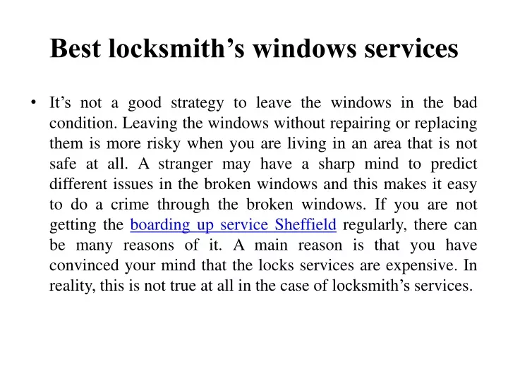 best locksmith s windows services