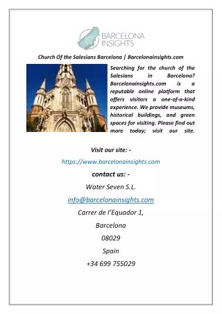 Church Of The Salesians Barcelona  Barcelonainsightscom