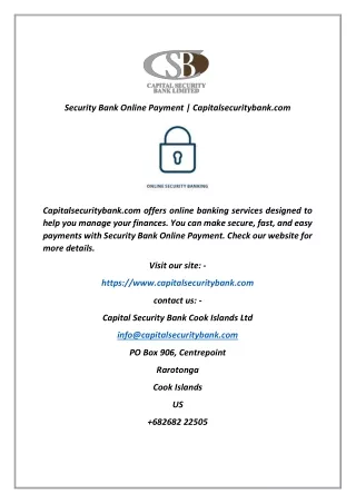 security bank online payment capitalsecuritybank