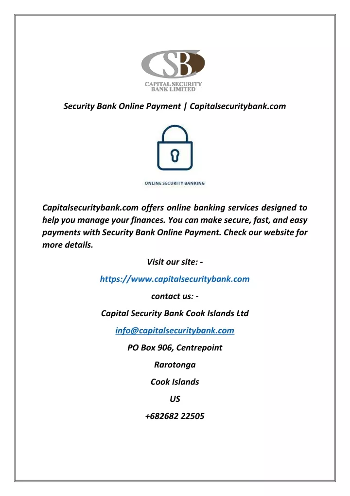 security bank online payment capitalsecuritybank