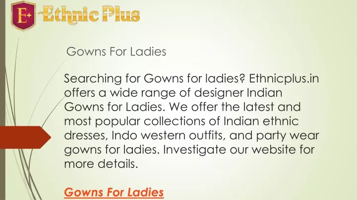 gowns for ladies