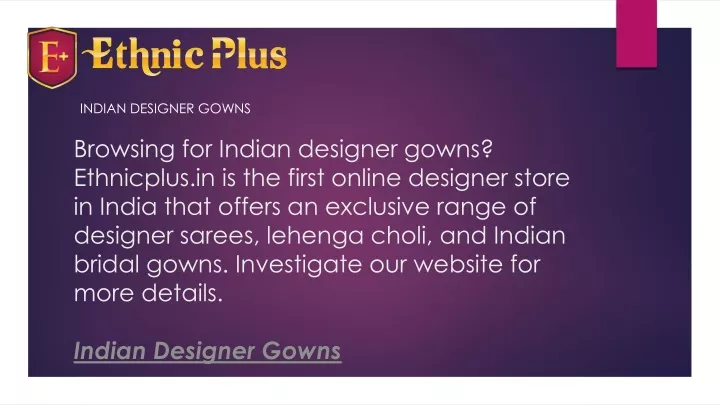 indian designer gowns
