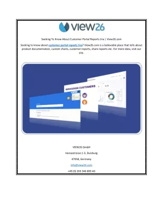 Seeking To Know About Customer Portal Reports Jira | View26.com
