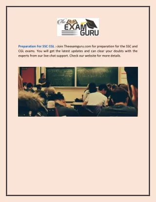 Preparation for Ssc Cgl  Theexamguru.com
