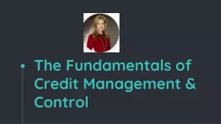 The Fundamentals of Credit Management & Control