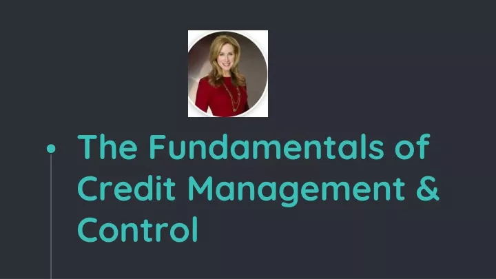 the fundamentals of credit management control