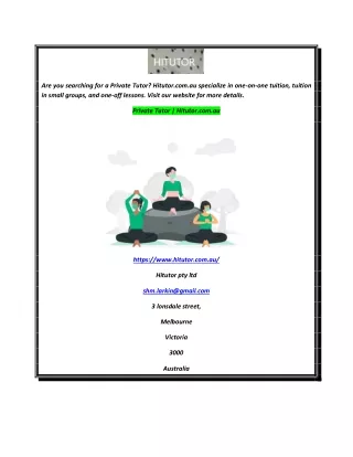 Private Tutor  Hitutor.com.au