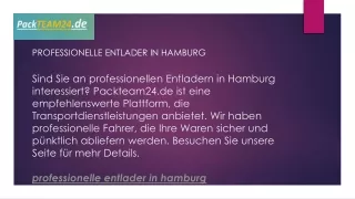 professionelle entlader in hamburg