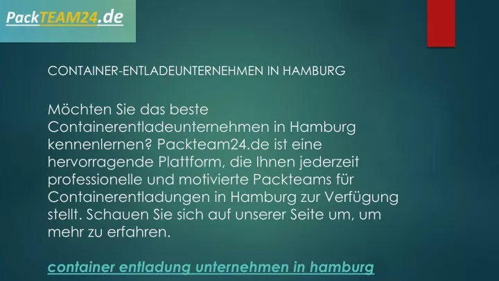 container entladeunternehmen in hamburg