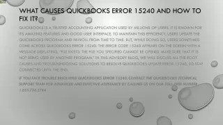 what causes quickbooks error 15240 and how to fix it