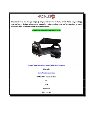 Camping Accessories  Madsales.com