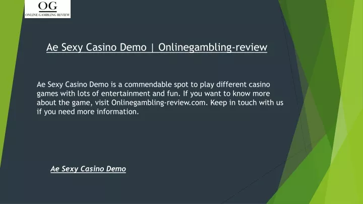 ae sexy casino demo onlinegambling review