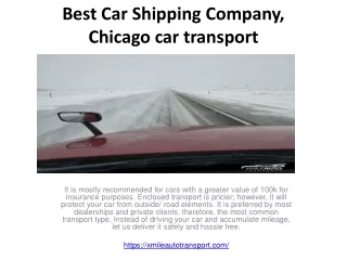 Best Car Shipping Company, Chicago car transport