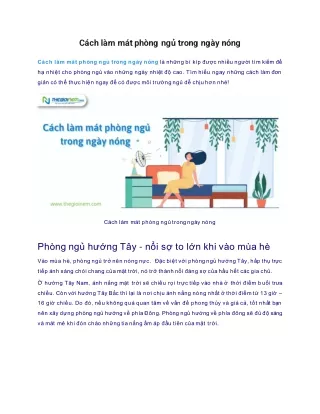 c ch l m m t ph ng ng trong ng y n ng
