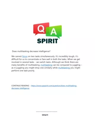 does multitasking decrease intelligence