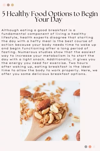 5 healthy food options to begin your day