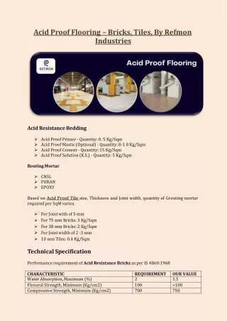 acid proof flooring bricks tiles by refmon