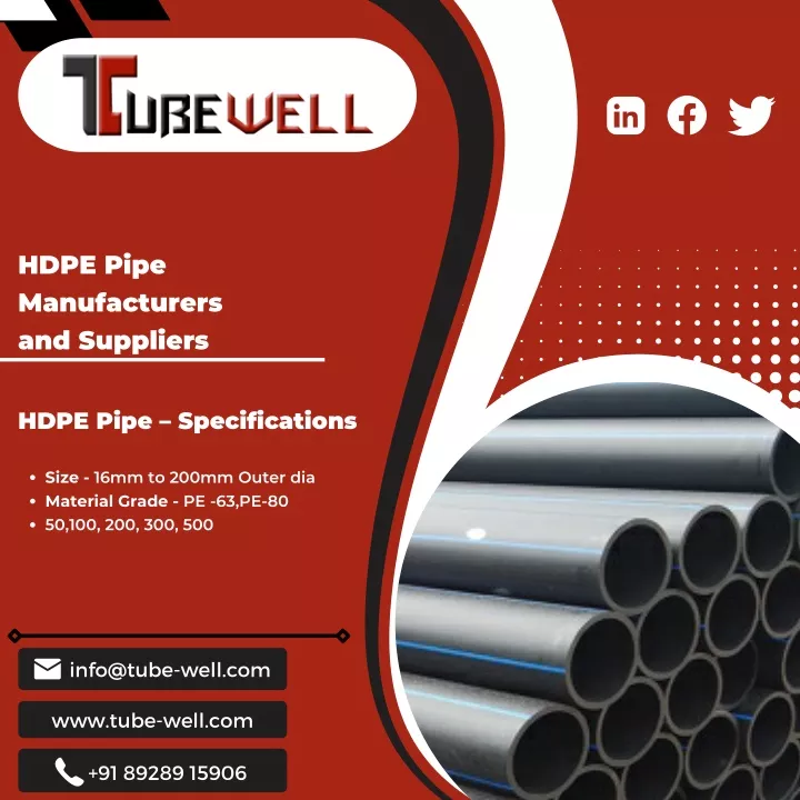 hdpe pipe manufacturers and suppliers
