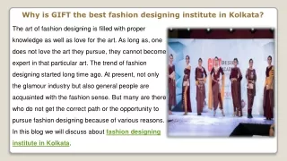 best fashion designing institute in Kolkata