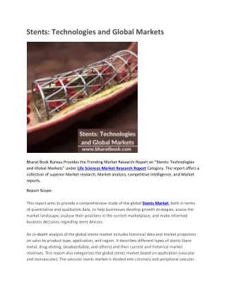 stents technologies and global markets