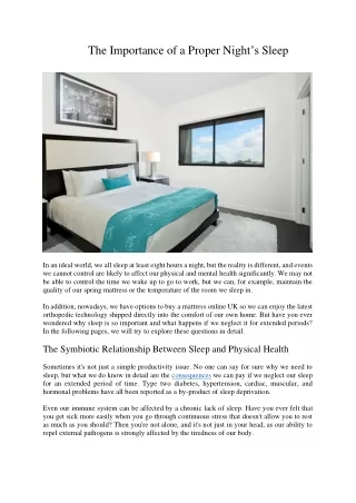 the importance of a proper n ight s sleep