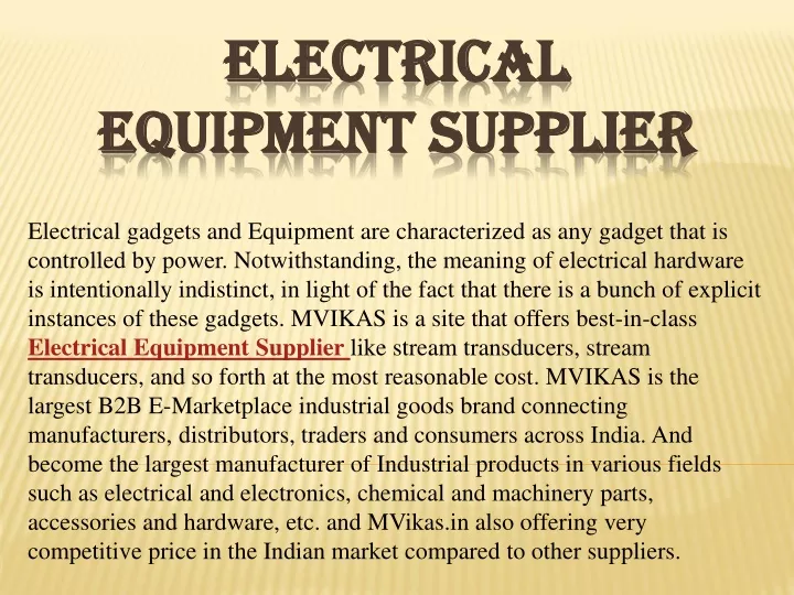 electrical electrical equipment supplier