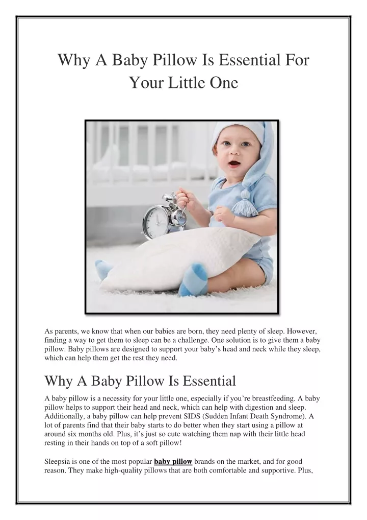 why a baby pillow is essential for your little one