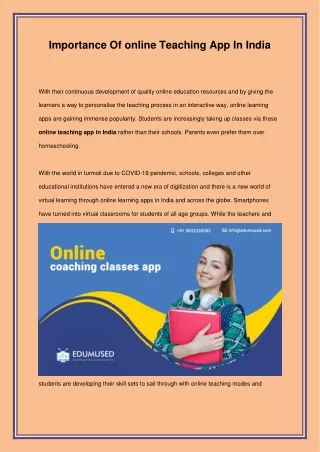 online teaching app in India