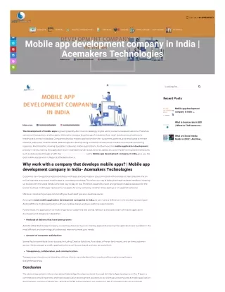 Mobile app development company in ndia