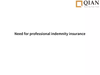 Need for professional indemnity insurance