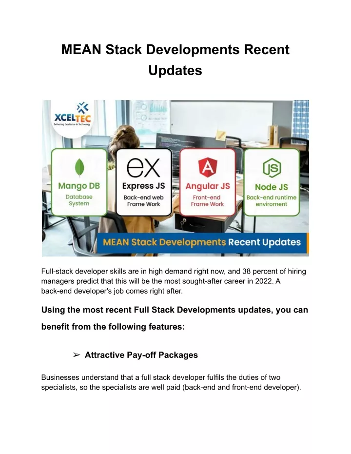 mean stack developments recent updates