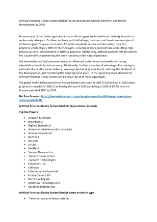 artificial pancreas device system market future