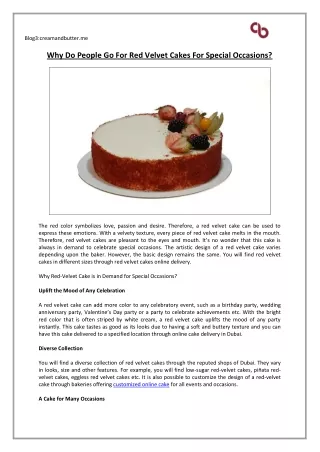 Why Do People Go For Red Velvet Cakes For Special Occasions