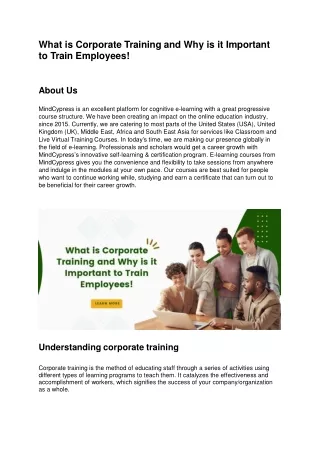 PPT - What is Corporate Training and Why is it Important to Train ...