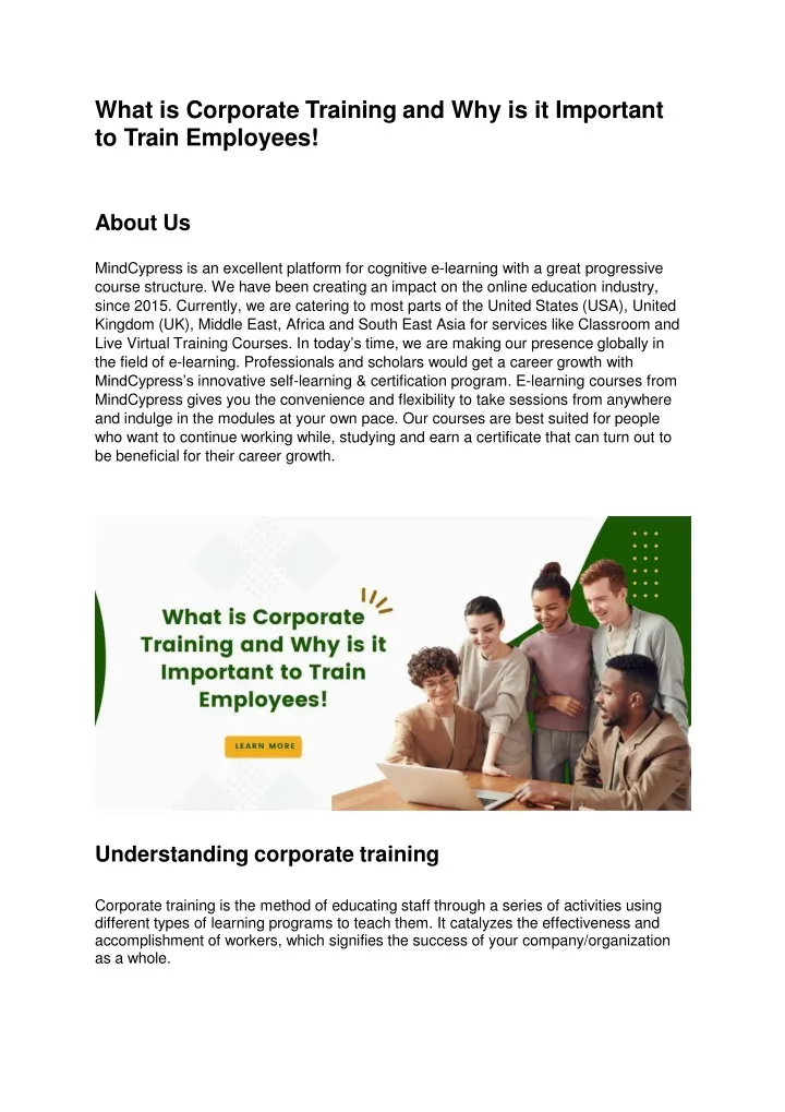 what is corporate training