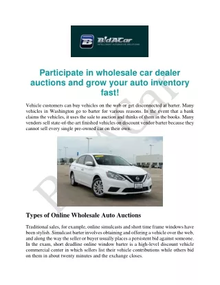 Win Opportunity For Car Dealers to Participate in wholesale Car Dealer Auctions