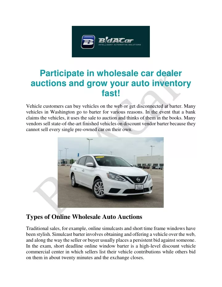 participate in wholesale car dealer auctions