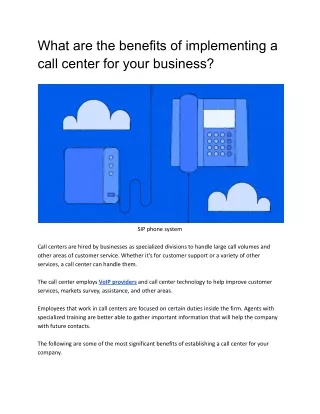 what are the benefits of implementing a call