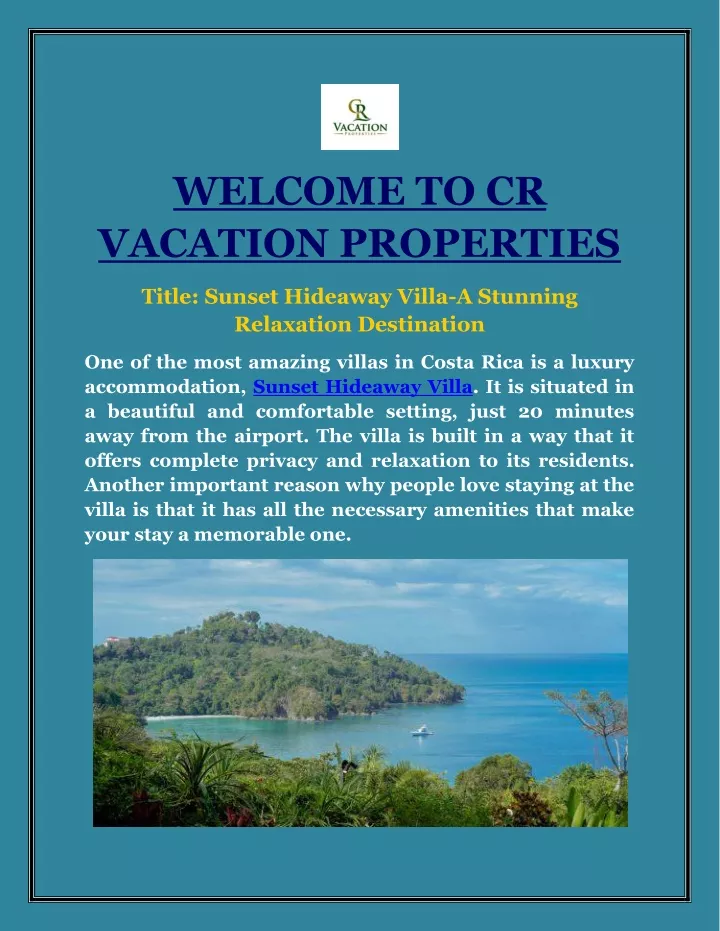 welcome to cr vacation properties