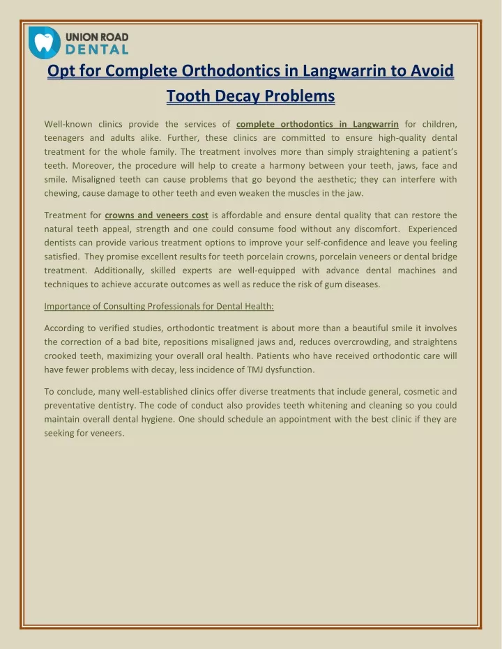 opt for complete orthodontics in langwarrin